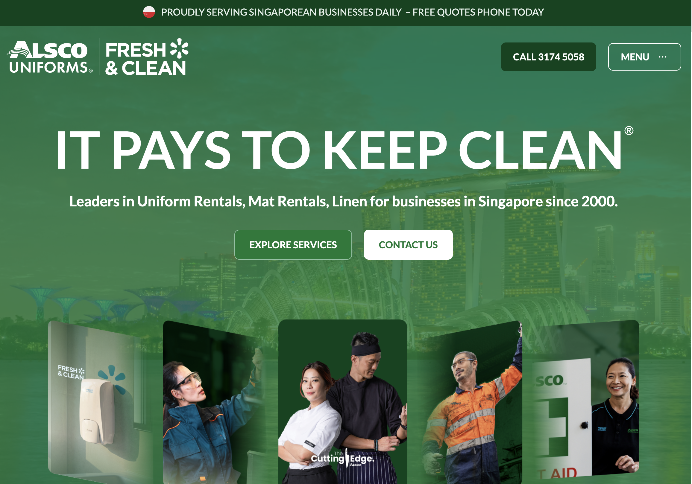 Alsco Uniforms Singapore Website Build — Desktop Preview