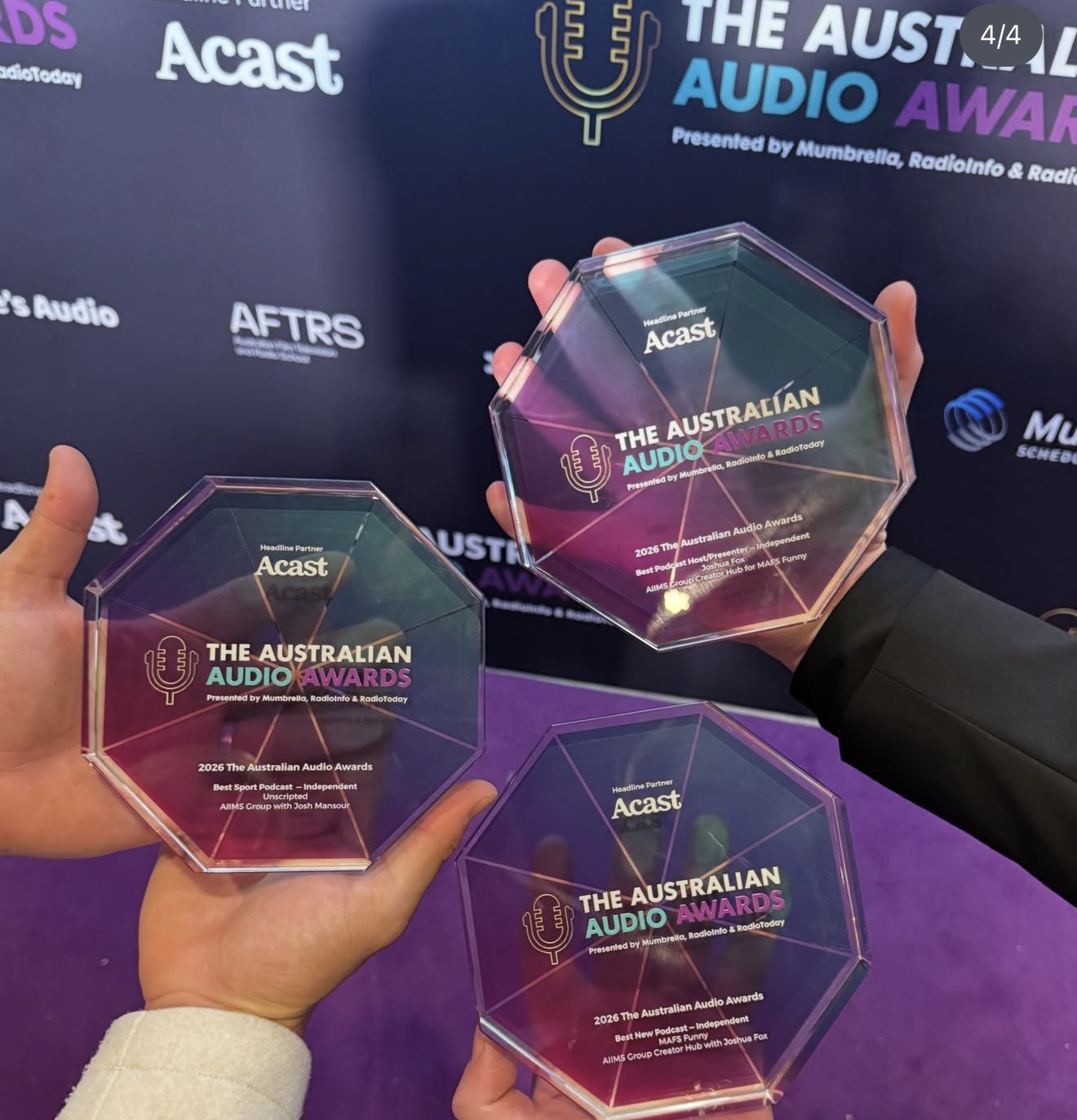 Three Australian Audio Awards trophies for AIIMS Creator Hub