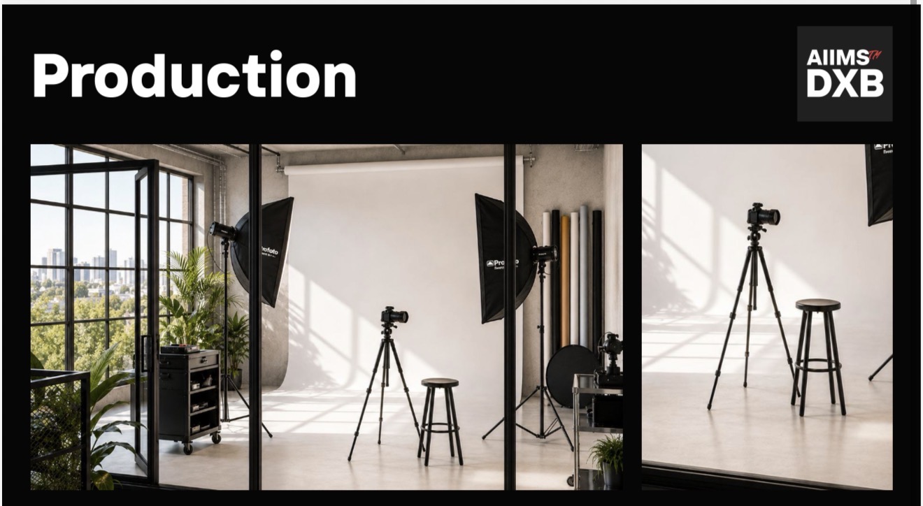 AIIMS DXB production studio concept render