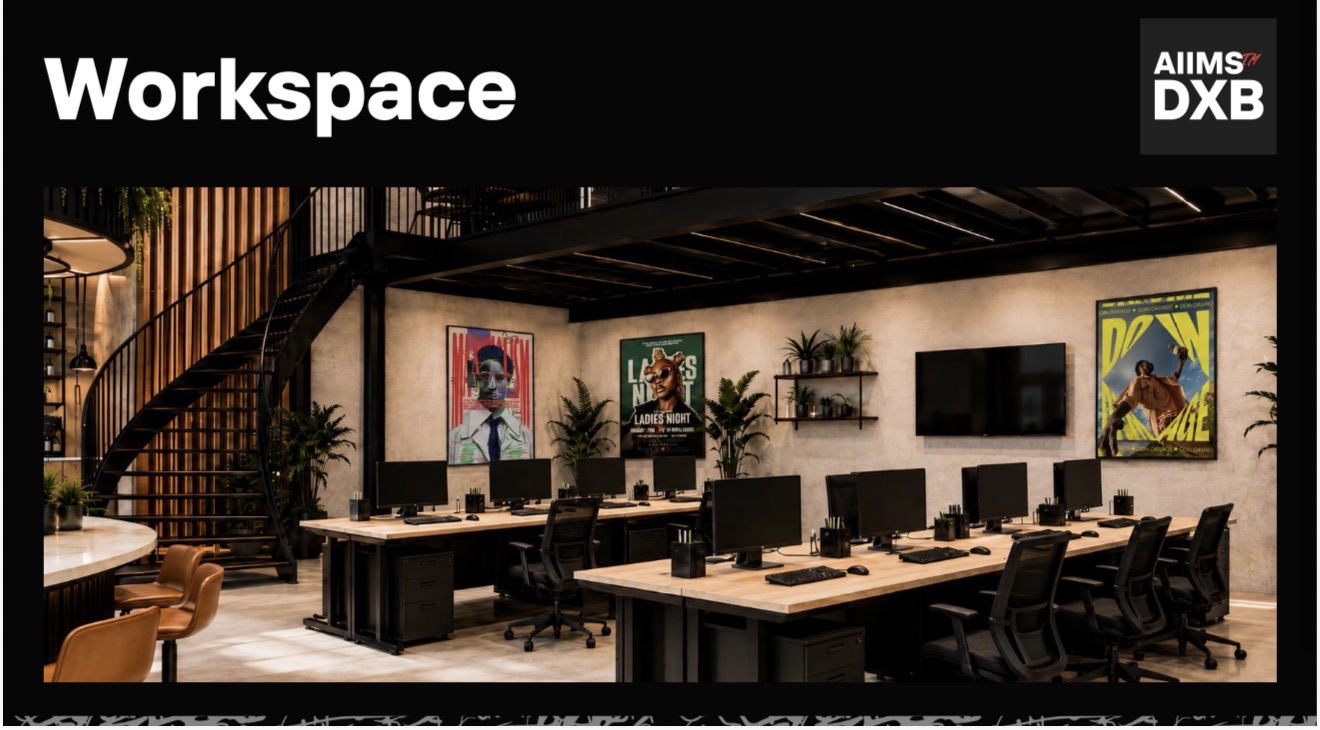 AIIMS DXB workspace concept render