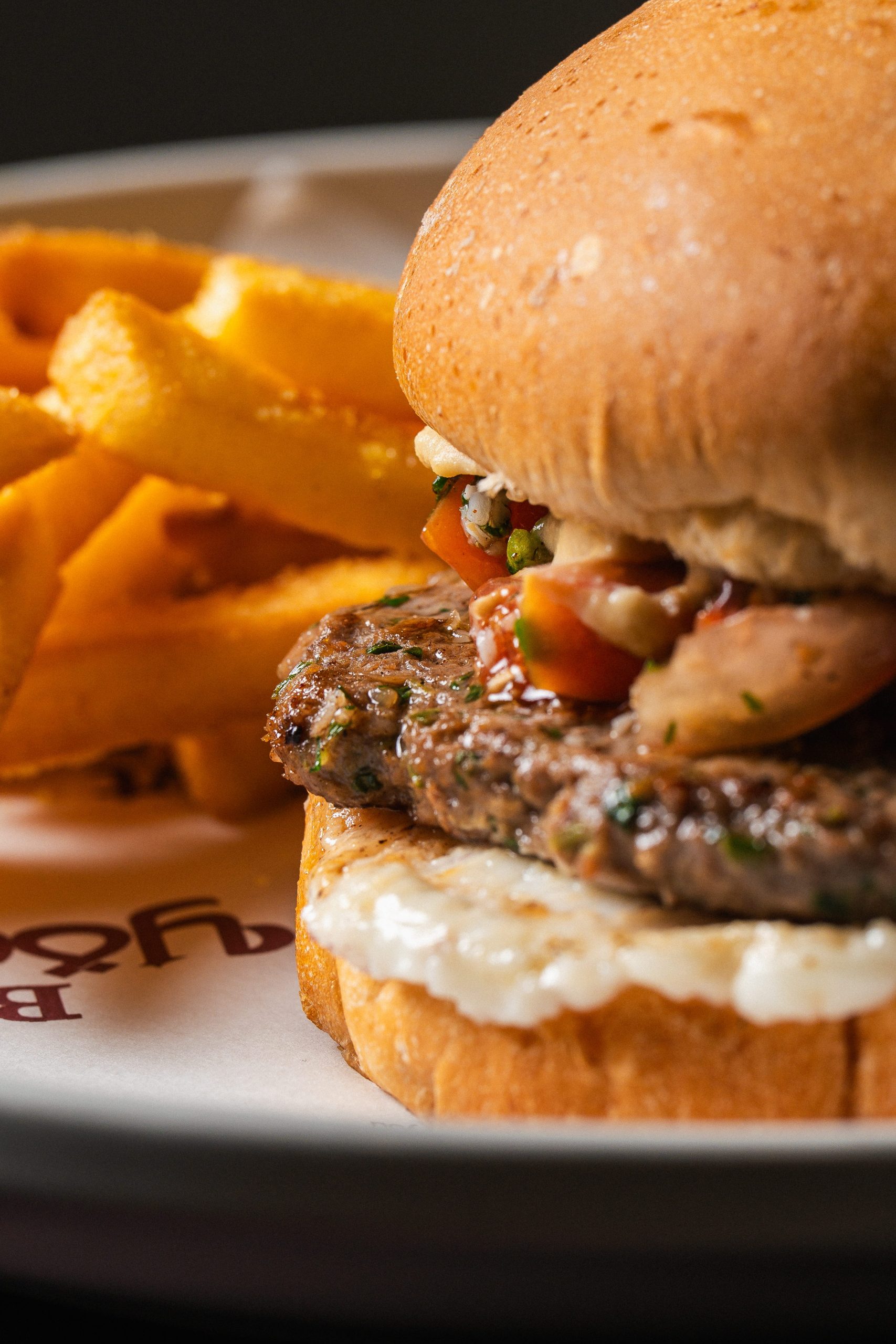 Kafta burger menu photography for Bayt Youssef Haberfield