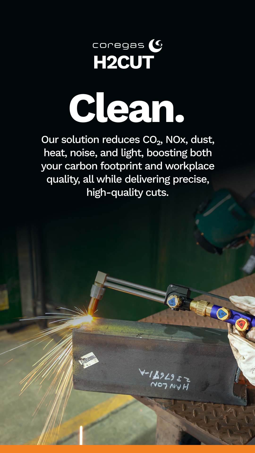 Industrial audience campaign visual for Coregas H2CUT