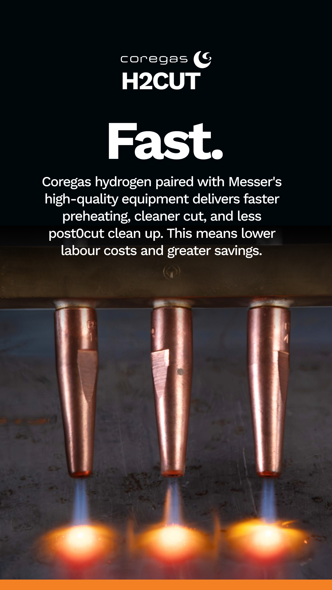 Coregas H2CUT hydrogen oxyfuel technology product campaign