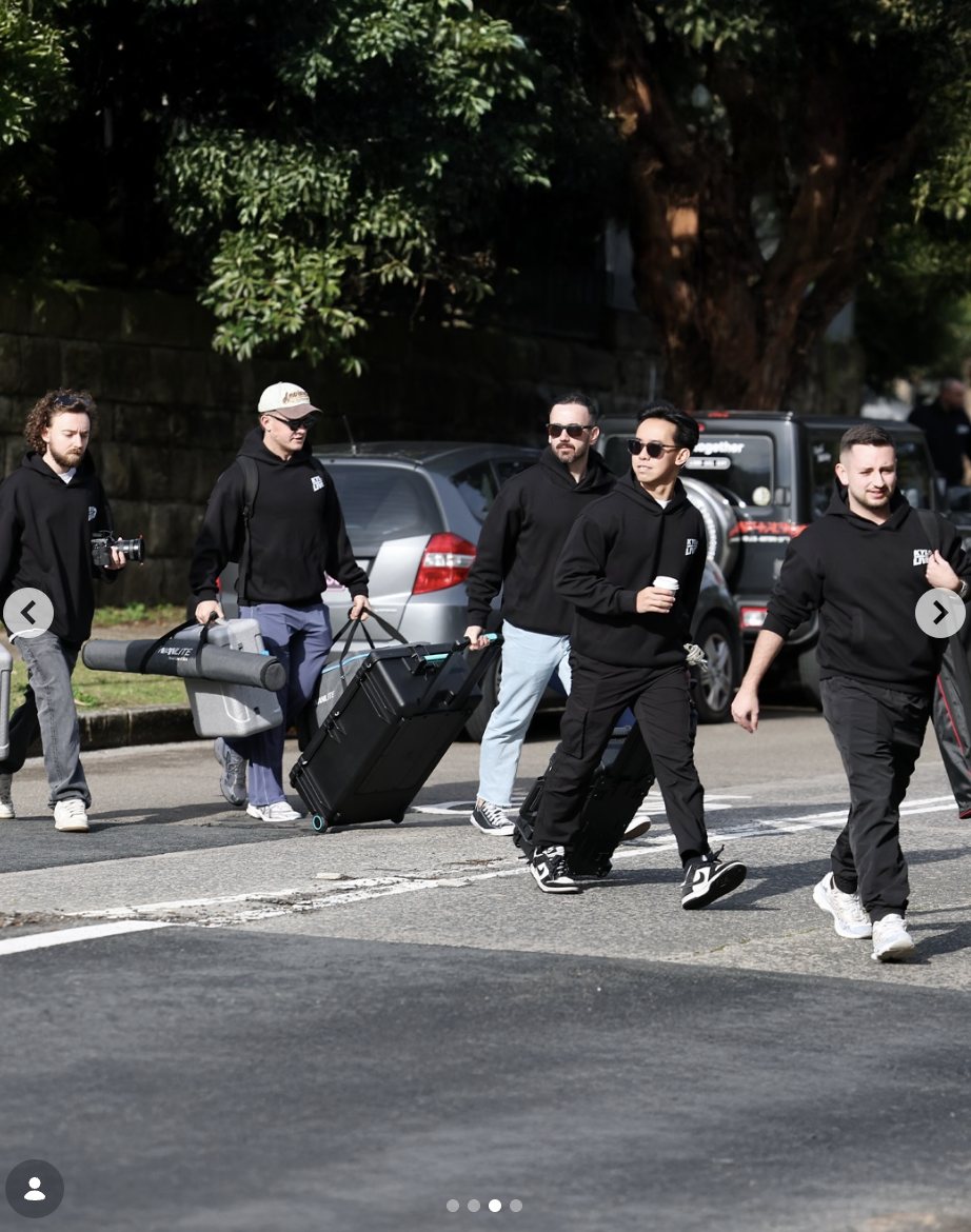 AIIMS Group production team arriving on site for At Home With Kyle