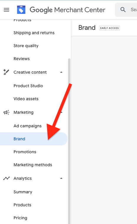 Google Merchant Center video assets screen showing YouTube product video management