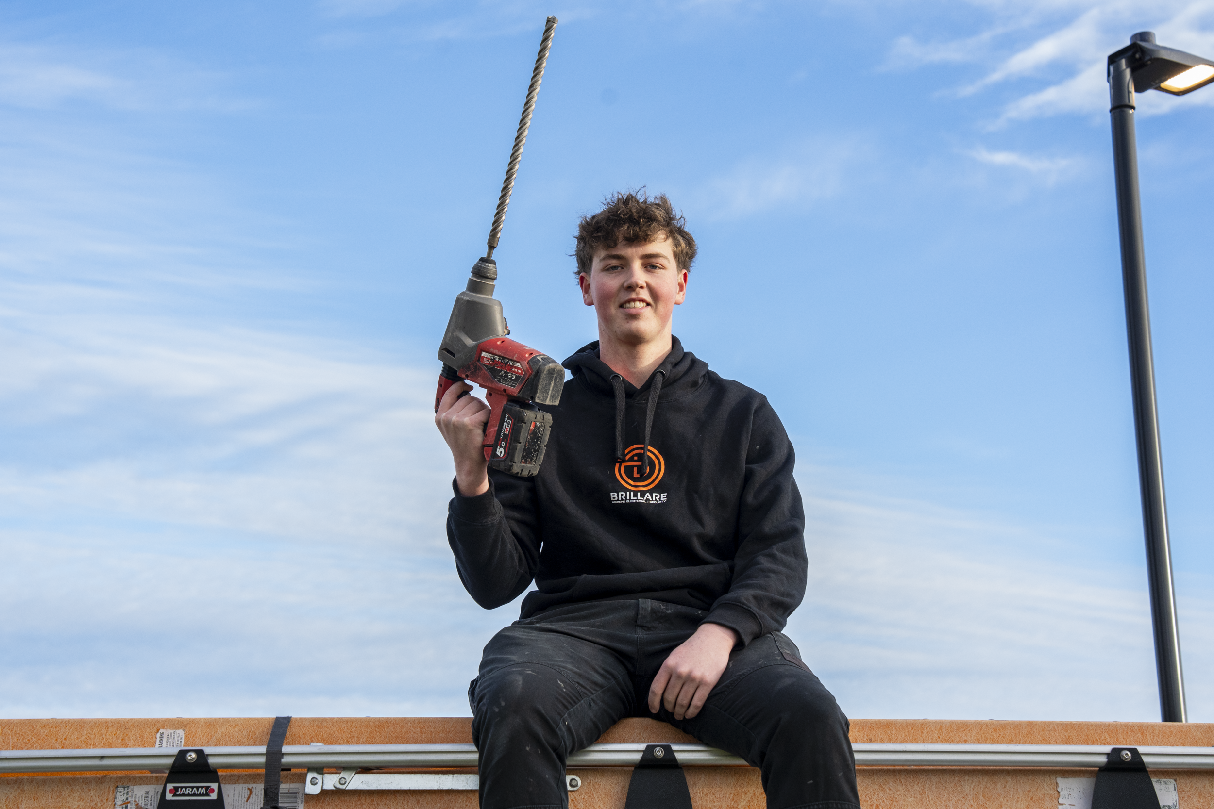 Young Brillare electrician holding professional electrical equipment in Perth