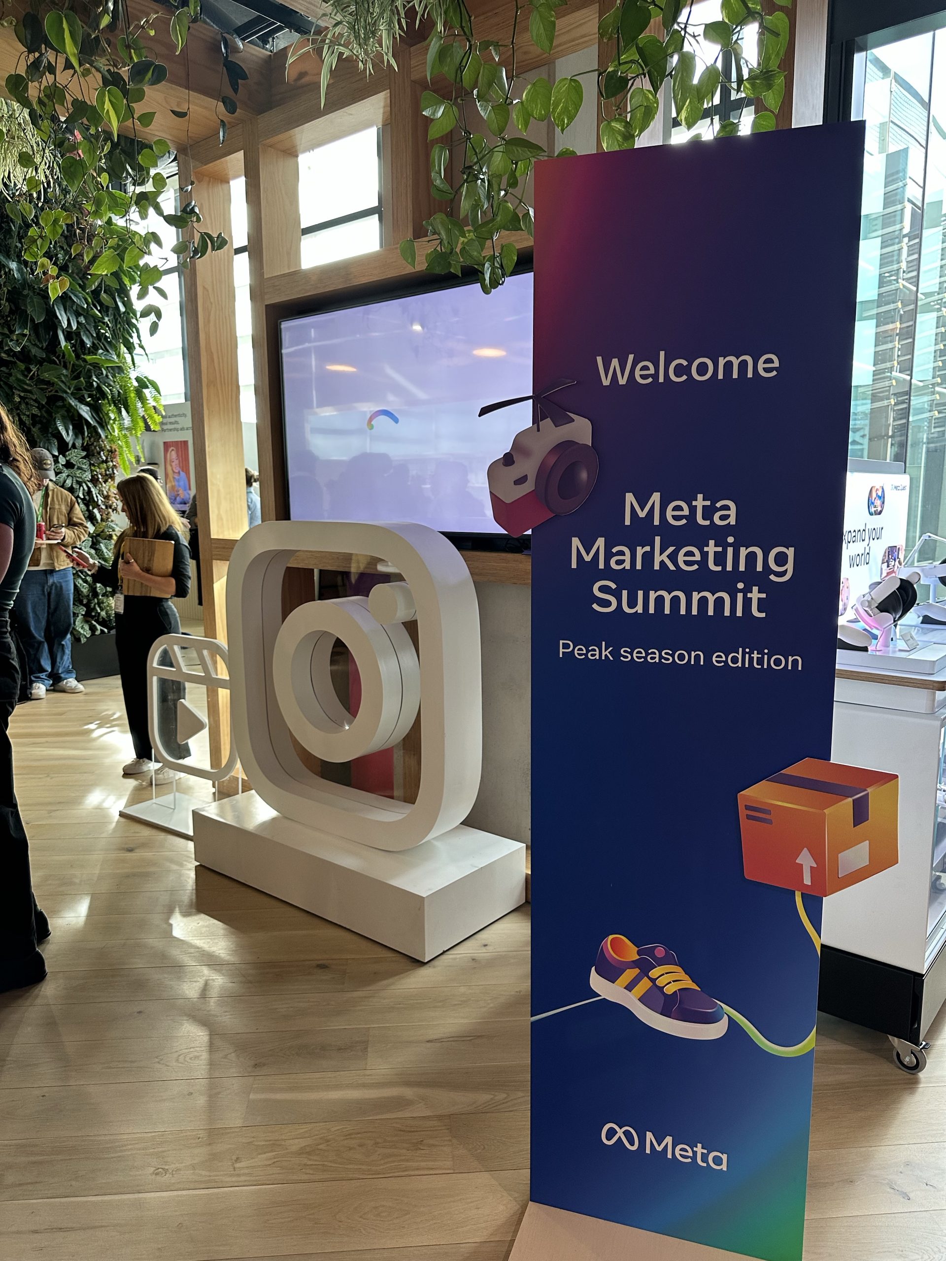 Meta Marketing Summit Peak Season Edition welcome display at Meta Sydney