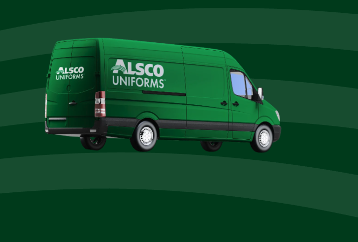 Alsco Uniforms branded New Zealand service van