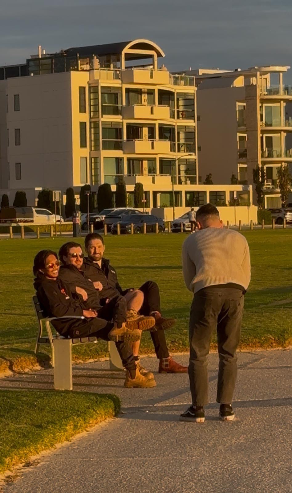 Brillare staff seated on location during a Perth production setup