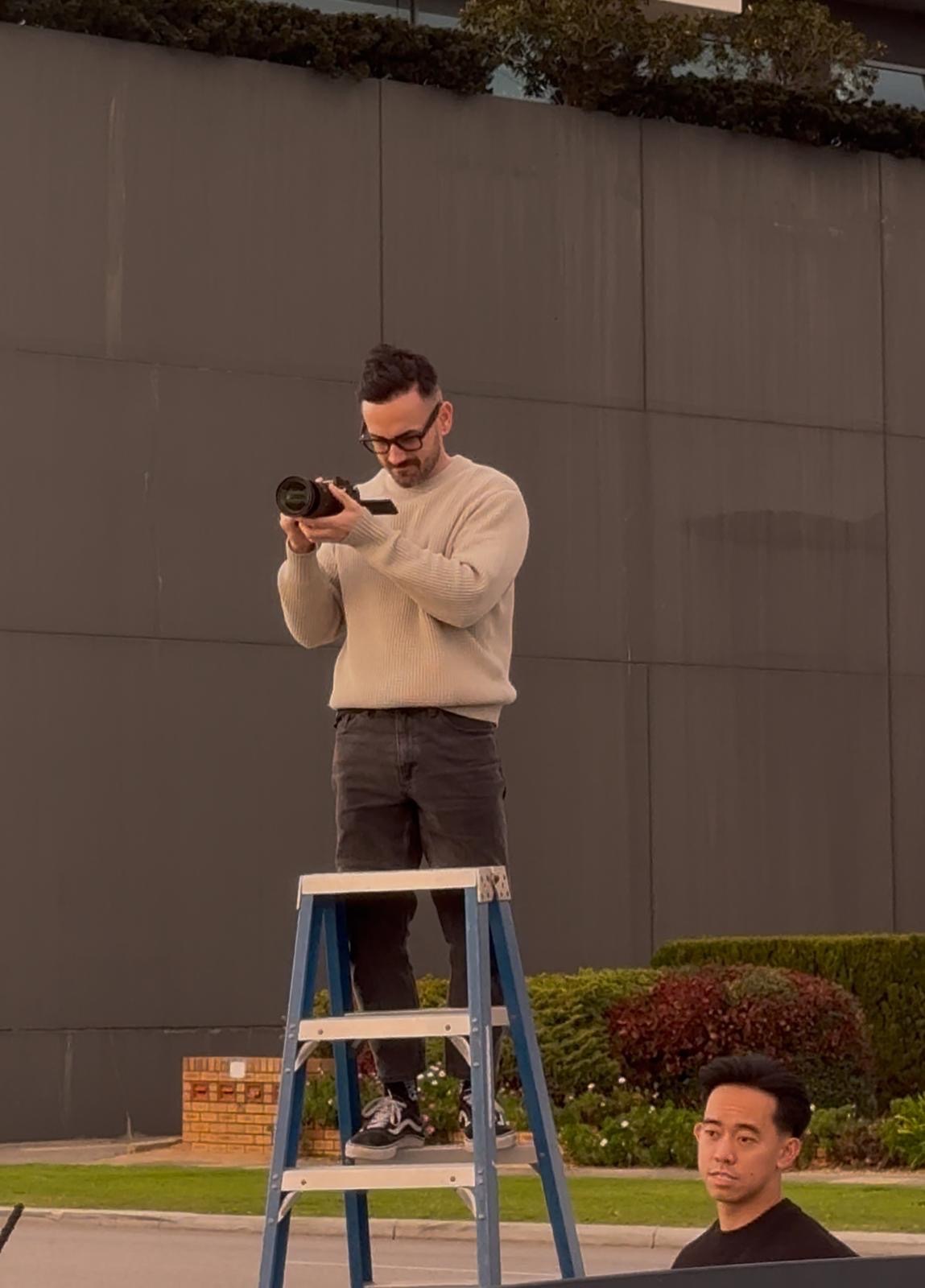 AIIMS cinematographer framing an elevated shot for Brillare
