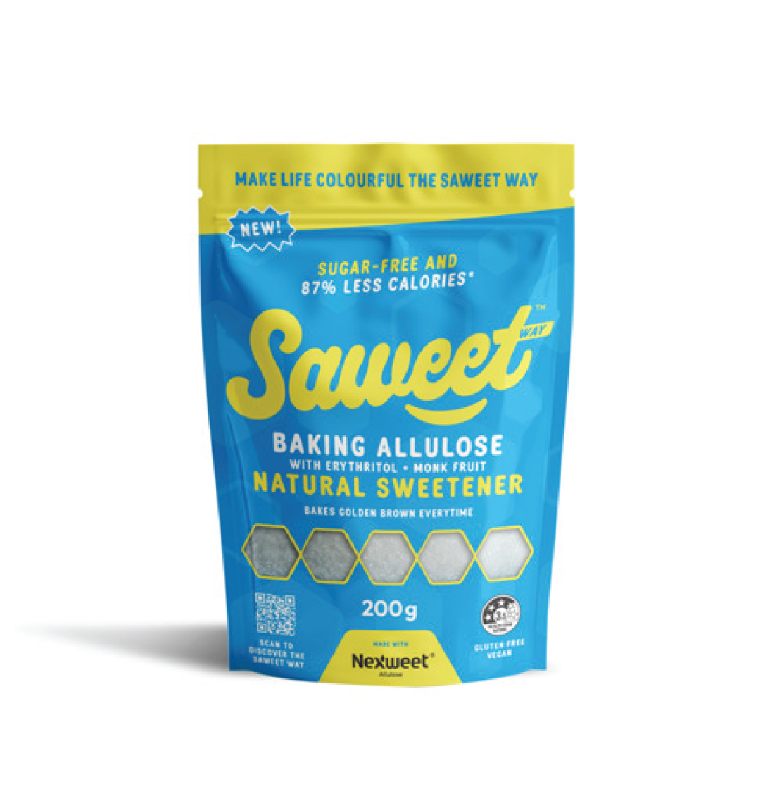 Front of Saweet Way Baking Allulose Natural Sweetener 200g pouch