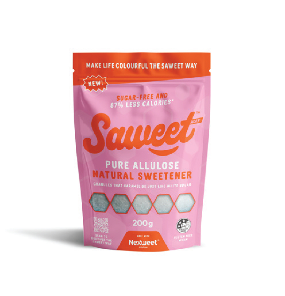 Front of Saweet Way Pure Allulose Natural Sweetener 200g pouch