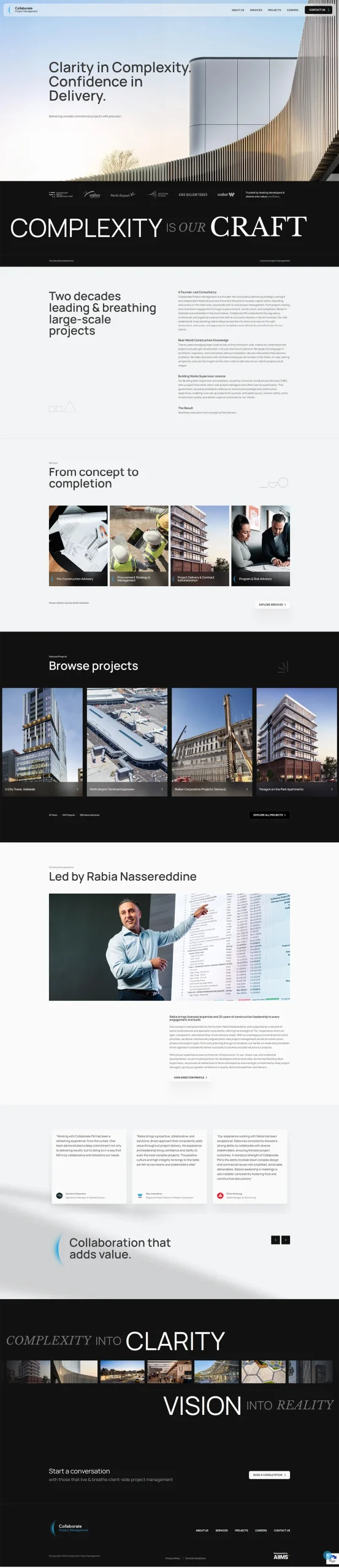 Collaborate PM website mockup