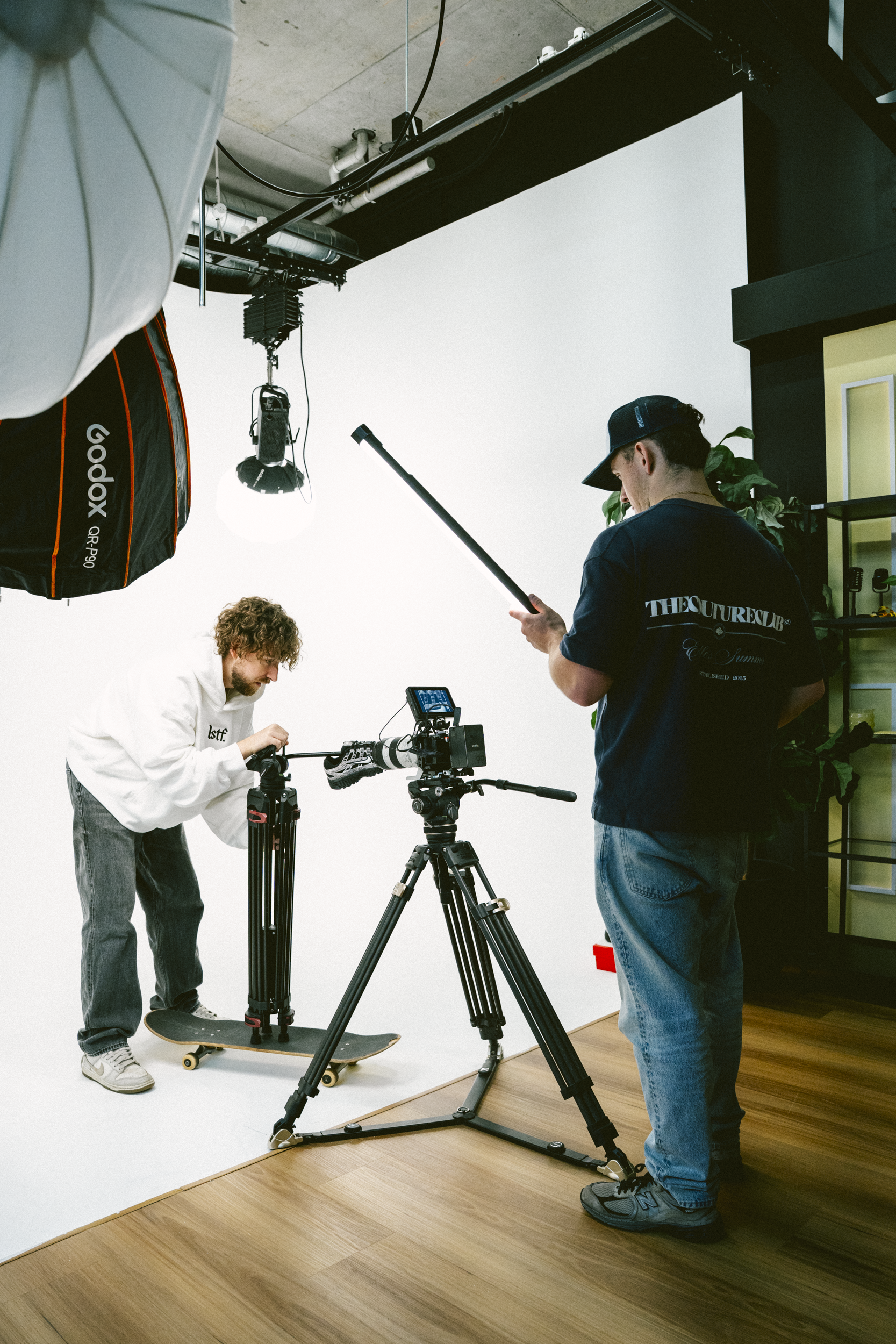 Camera operator setting up a shot of the Nike P-6000 shoe
