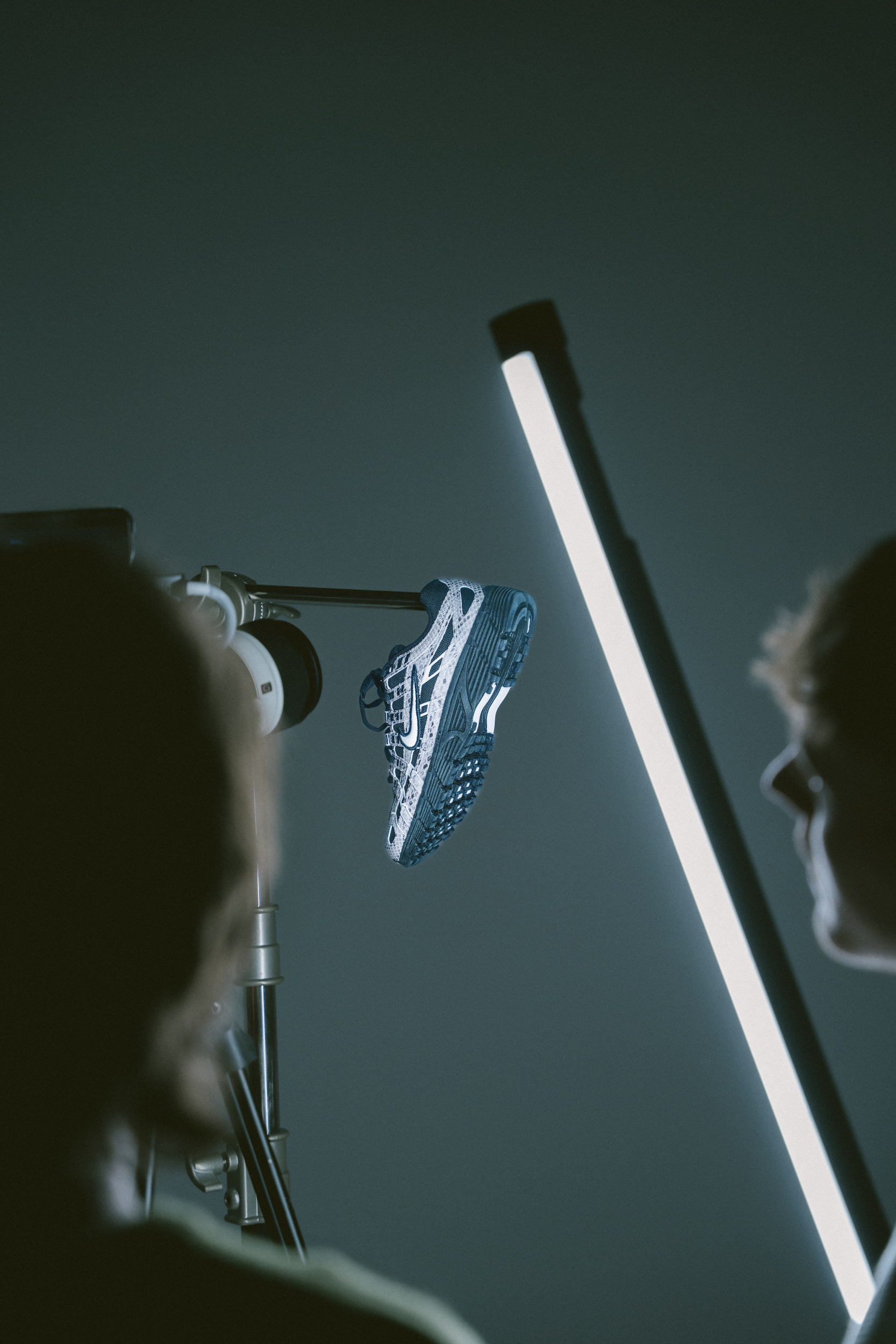 Production team planning shots for the Nike P-6000 shoe film