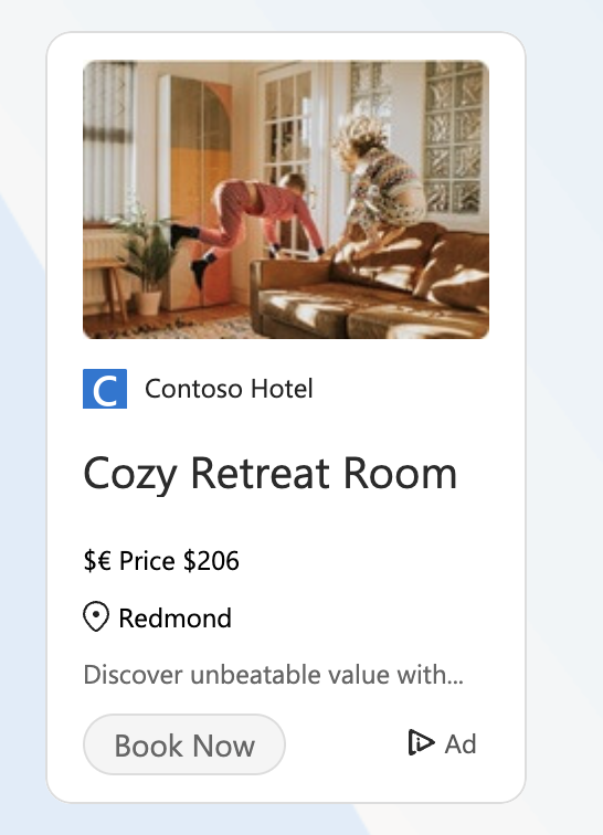 Bing image and location ad example